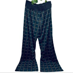 Robert Louis Black Chain Print Square Pants Sz M